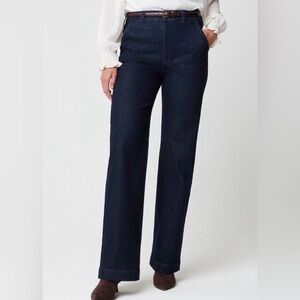 J.Crew high rise trouser jean Premium Edition all day stretch Dark Blue Sz 28